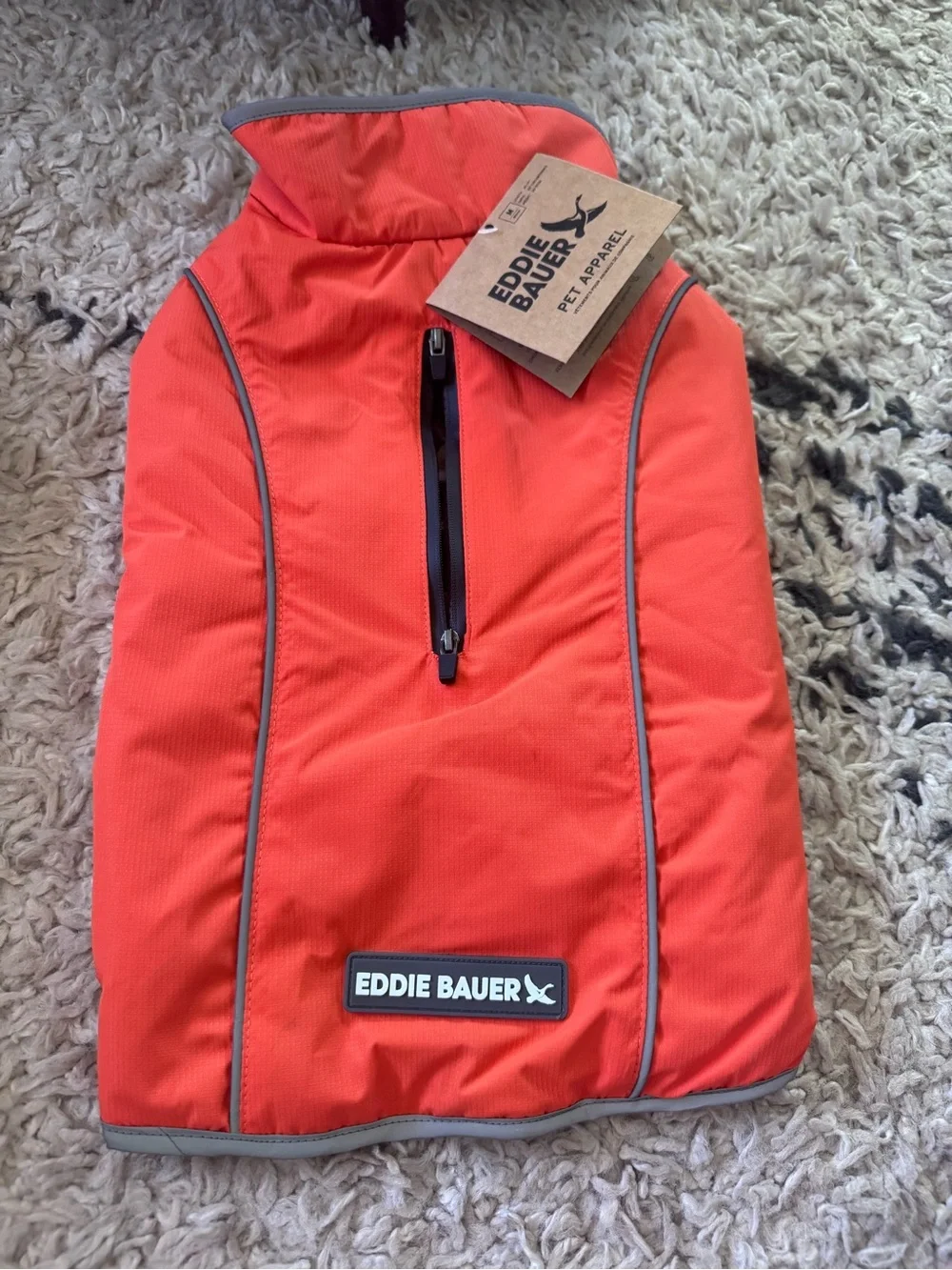 Eddie Bauer Dog Orange Puffer Jacket